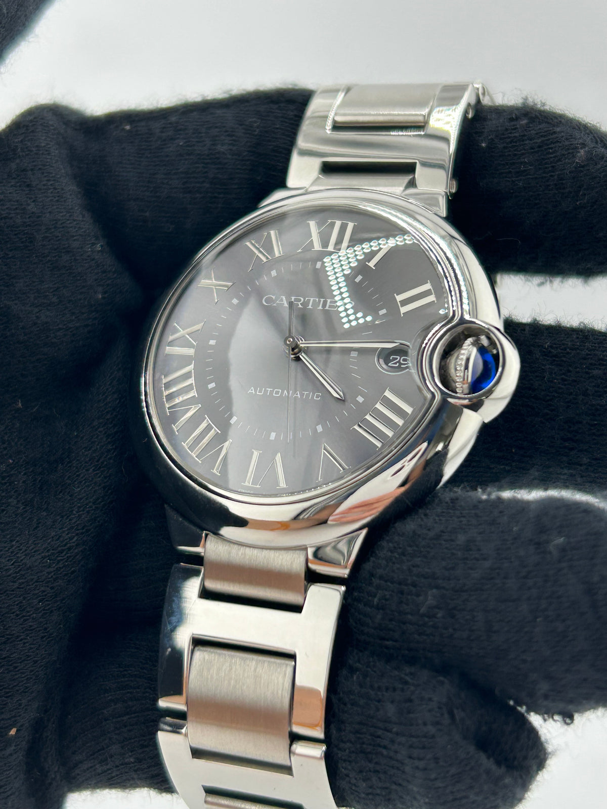 Cartier Ballon Bleu 40 Dark Gray Dial on Stainless Steel Bracelet Ref. WSBB0060 Card 2021 — view 3