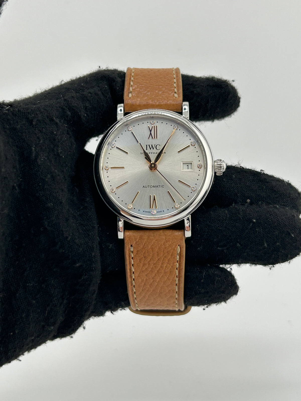 Iwc Portofino Automatic 37 Silver Dial on Caramel Leather Strap Ref. IW458601 Complete 2023 — view 2