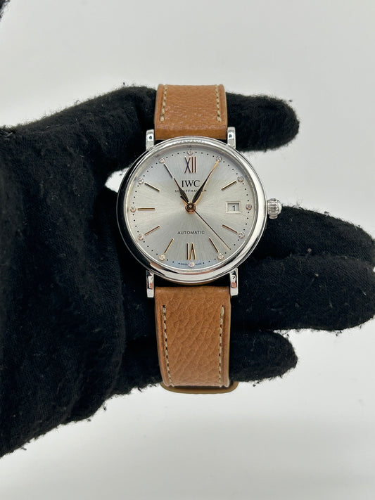 Iwc Portofino Automatic 37 Silver Dial on Caramel Leather Strap Ref. IW458601 Complete 2023 — view 2