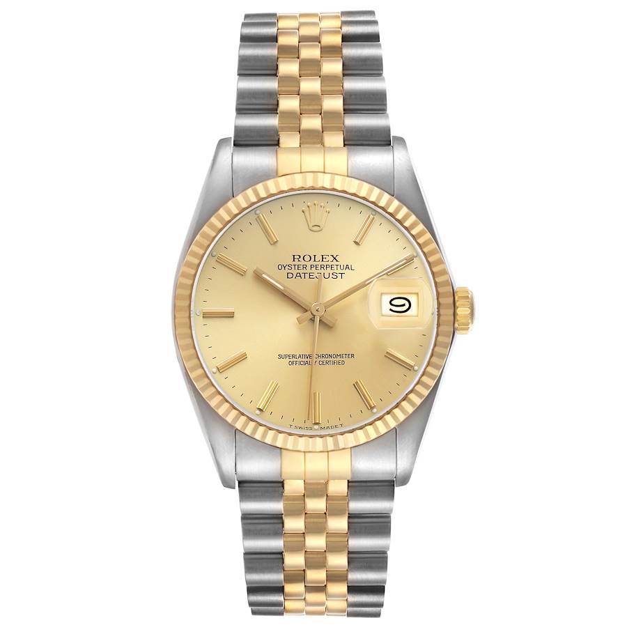 Rolex Datejust Champagne Stick Dial on D Link Jubilee Ref. 16233 Papers 1991