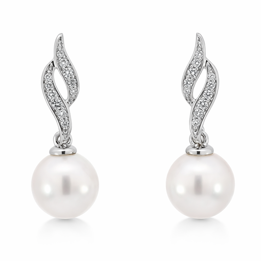 PLT Gold Pearl Diamond Earrings - Fine Jewelry | Bust Down & Co