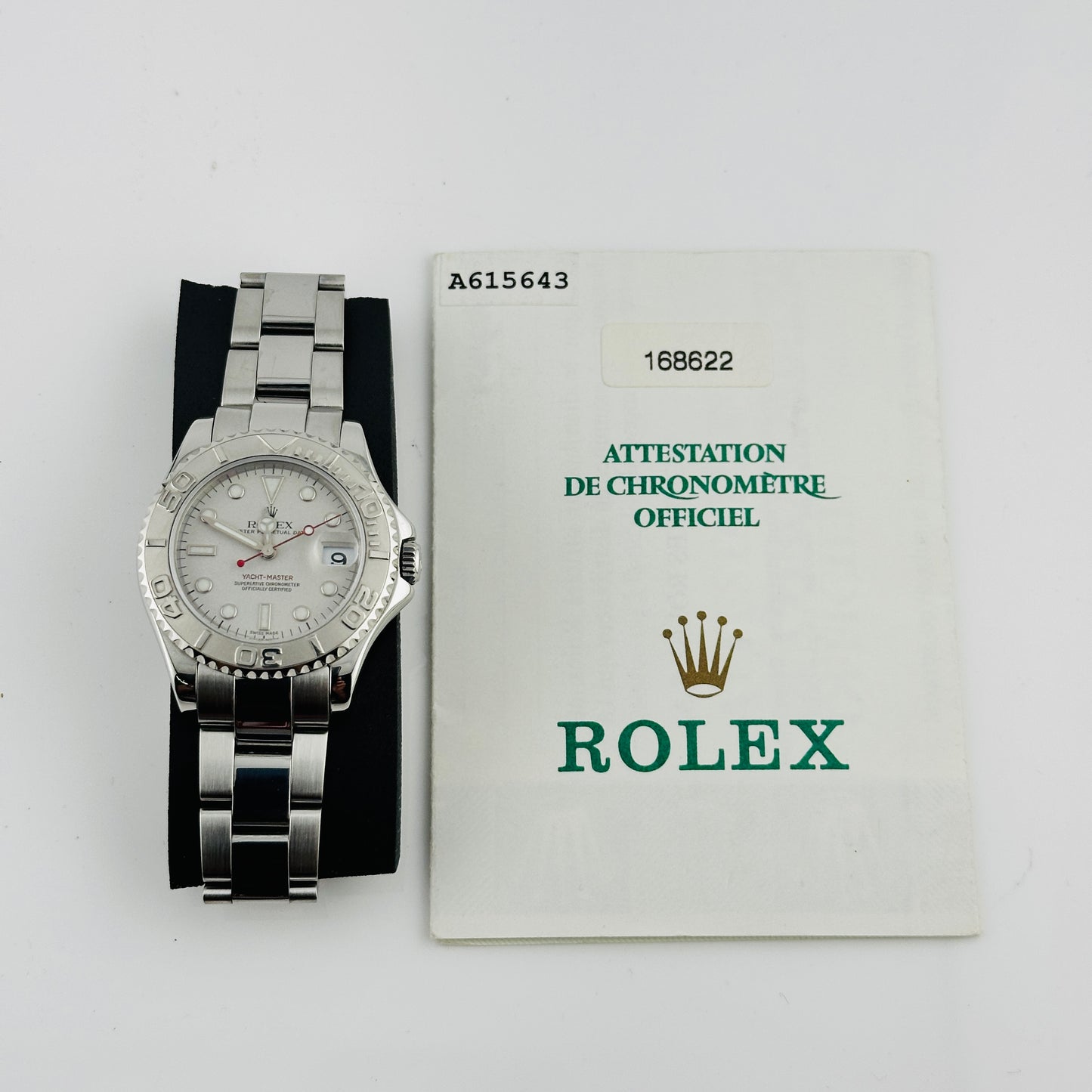 Rolex Yacht-Master Midsize Platinum Dial on Oyster Ref. 168622 Papers 1999 — view 7