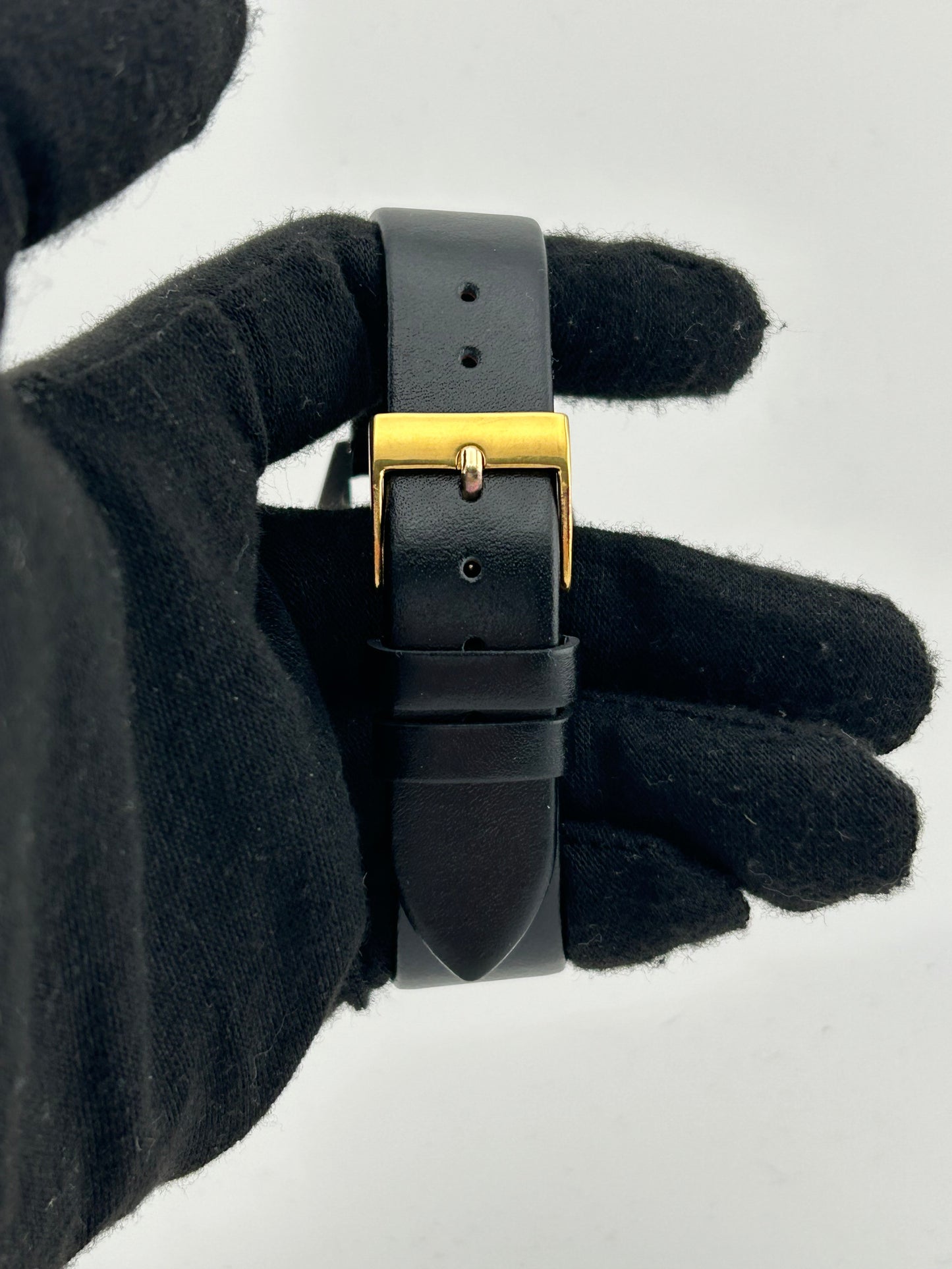 Rolex Datejust Champagne Linen Stick Dial on Generic Black Leather Band Ref. 16013 1988 — view 3