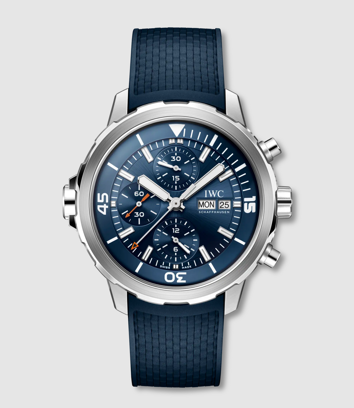 Iwc Aquatimer Chronograph Blue Dial on Rubber Strap Ref. IW376806 Complete 2024