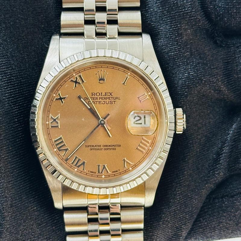 Rolex Datejust Salmon Roman Dial on Jubilee Ref 16220
