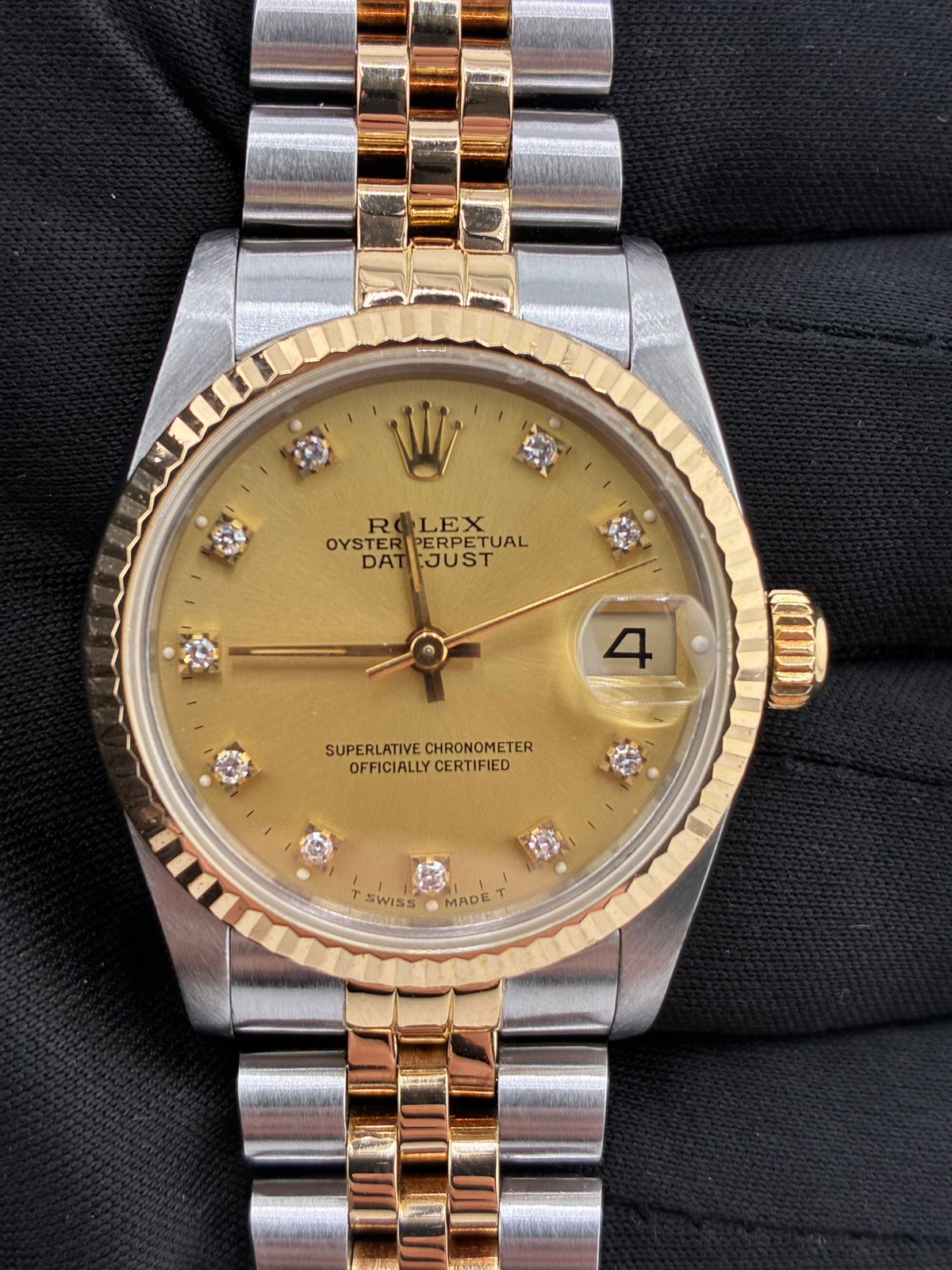 Rolex Datejust Champagne Diamond Dial on Jubilee Ref. 68273G 1987 — view 2