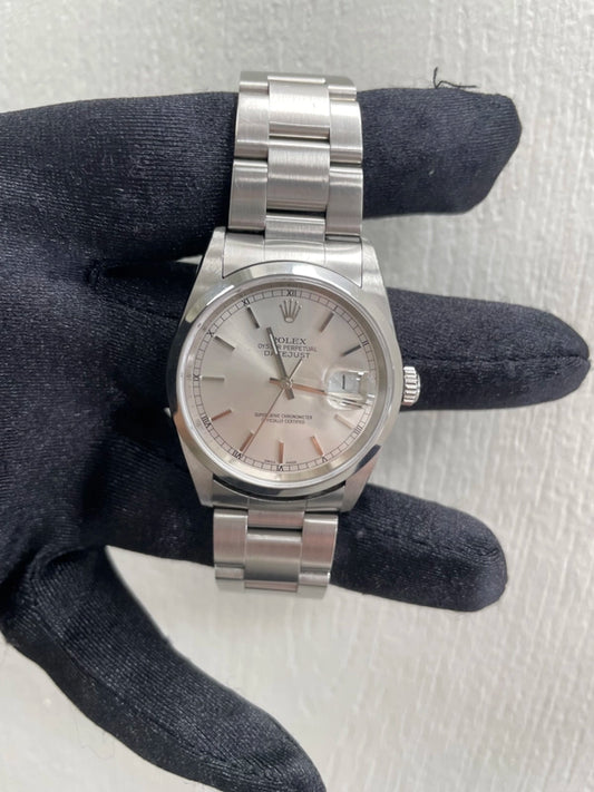 Rolex Datejust Silver Dial on Oyster Ref 16200 with Papers 2005