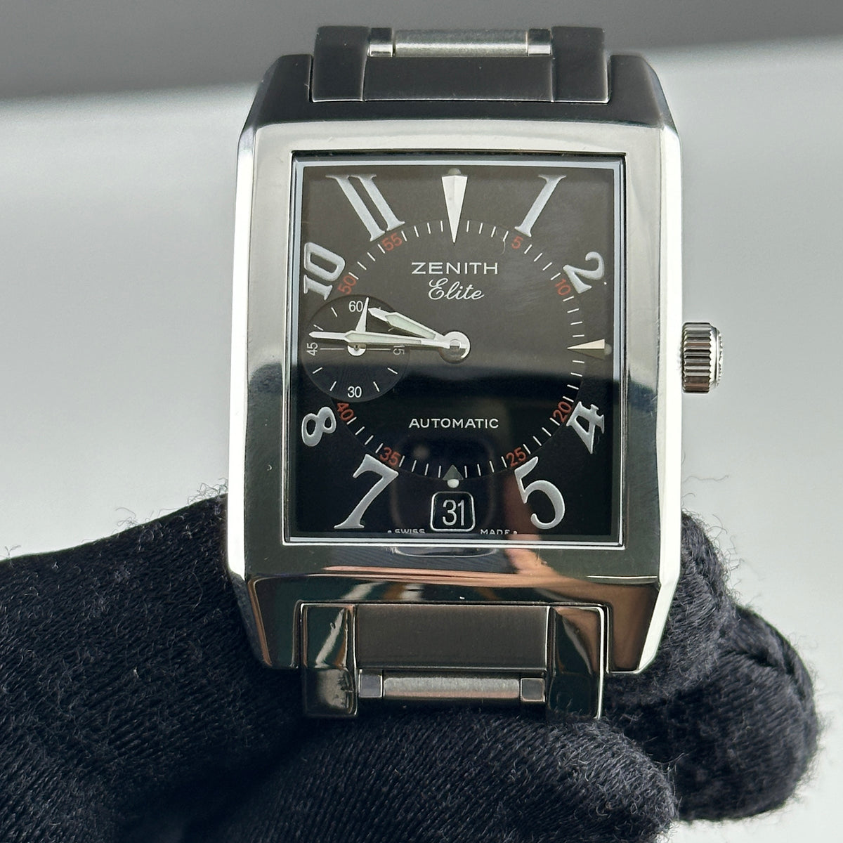 Zenith Elite Port Royal Black Dial on Stainless Steel Bracelet Ref. 02.0250.684 Card 2000 — view 2