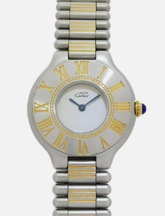 Cartier 21 Must de Cartier White Dial on 2 Tone Bracelet Ref. 1340