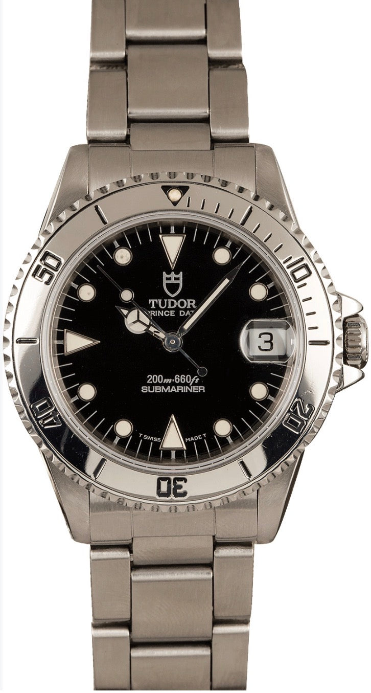 Tudor Prince Date Mini-Sub Black Dial on Stainless Steel Bracelet Ref. 73190
