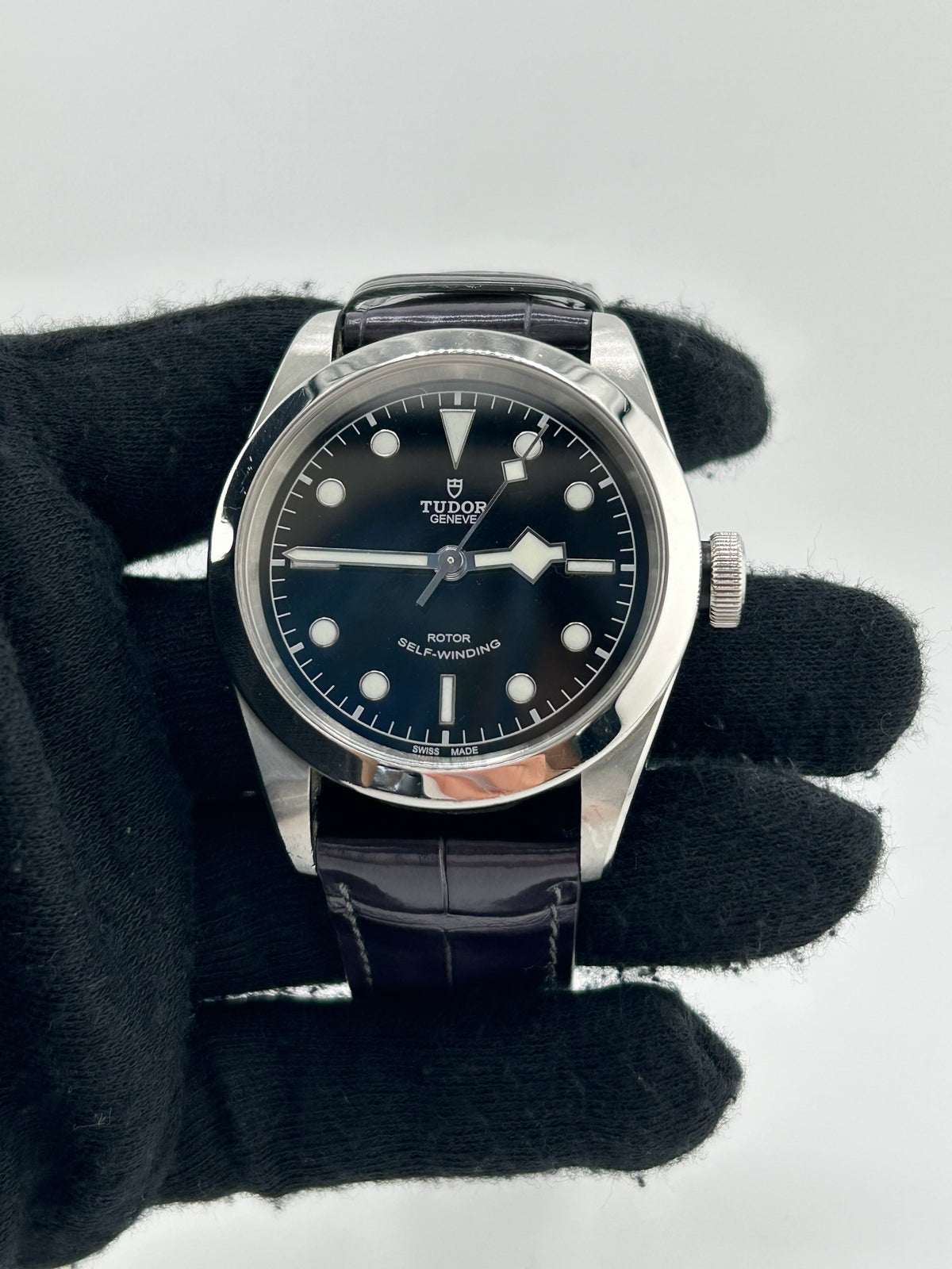 Tudor Black Bay 41 Black Dial on Generic Black Leather Strap Ref. M79540-0003 Complete 2019 — view 2