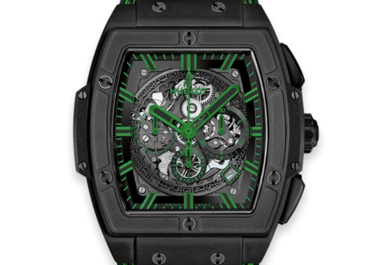 Hublot Spirit of Big Bang B/P Black With Green Markers Dial on Leather/Rubber Ref 601.CG.0190.LR with Card 2020