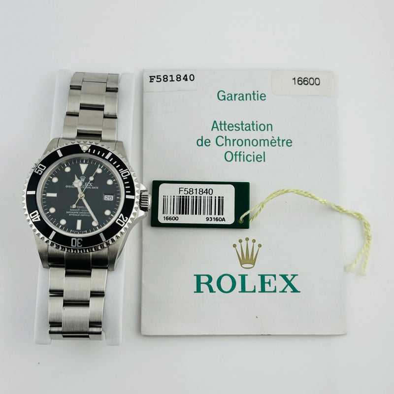 Rolex Sea-Dweller Black Dial on Oyster Ref 16600 with Papers