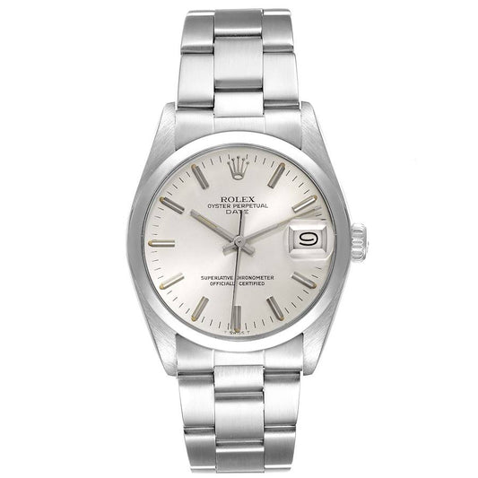 Rolex Oyster Perpetual Date Silver Stick Dial on Oyster Bracelet Ref. 15000 1986