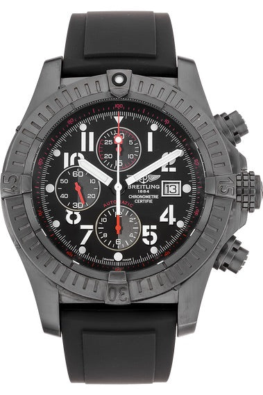 Breitling Super Avenger Black Dial on Rubber Ref. M13370 Complete 2010