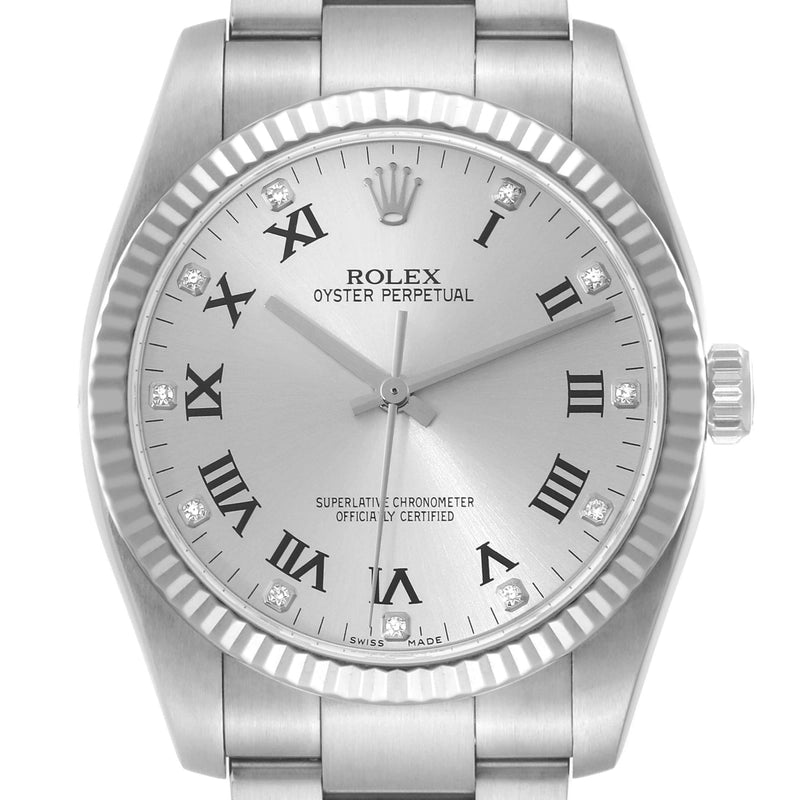 Rolex Oyster Perpetual S Ilver Dial on Oyser Ref 116034 with Card Old Green 2010