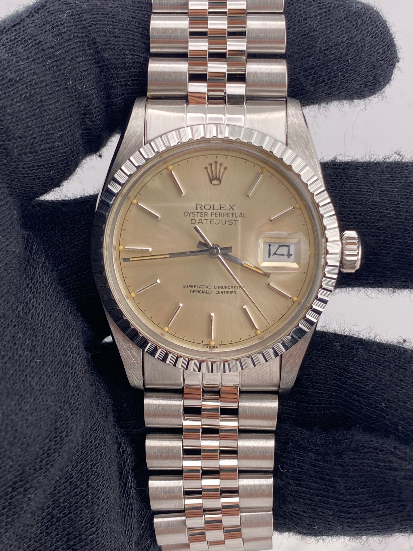 Rolex Datejust Silver Stick Dial on Jubilee Ref. 16030 1983 — view 2
