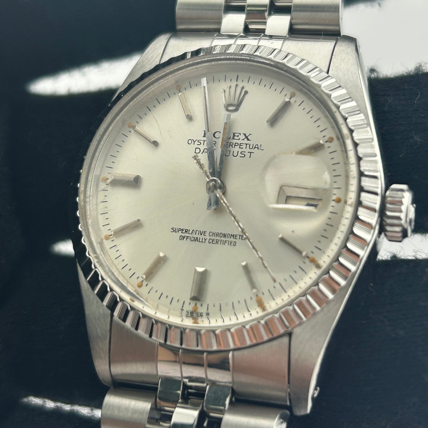 Rolex Datejust Silver Stick Dial on D Link Jubilee Bracelet Ref. 16030 1979 — view 3
