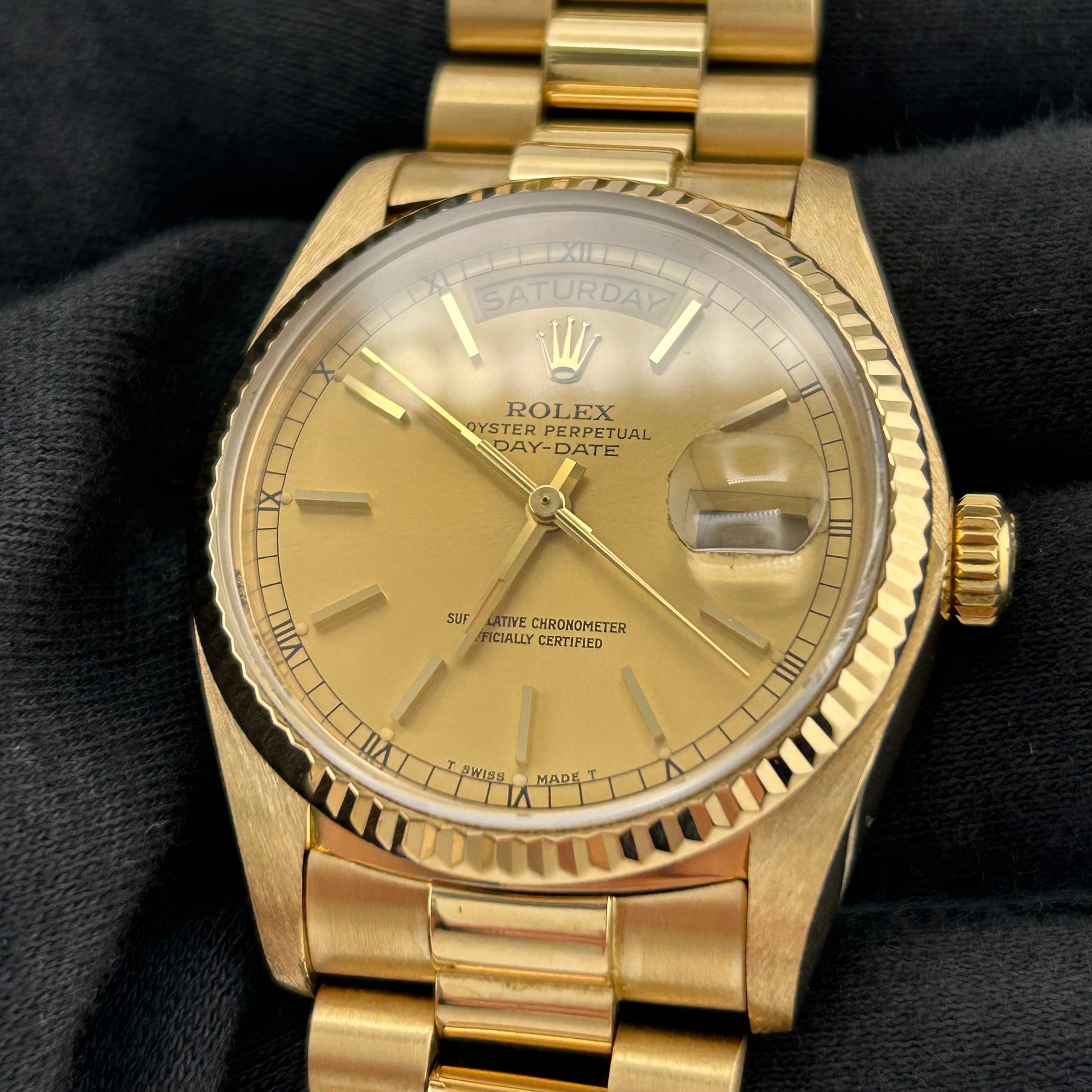 Rolex Day Date 36 Champagne Dial on President Ref. 18038 Papers 1981 — view 3