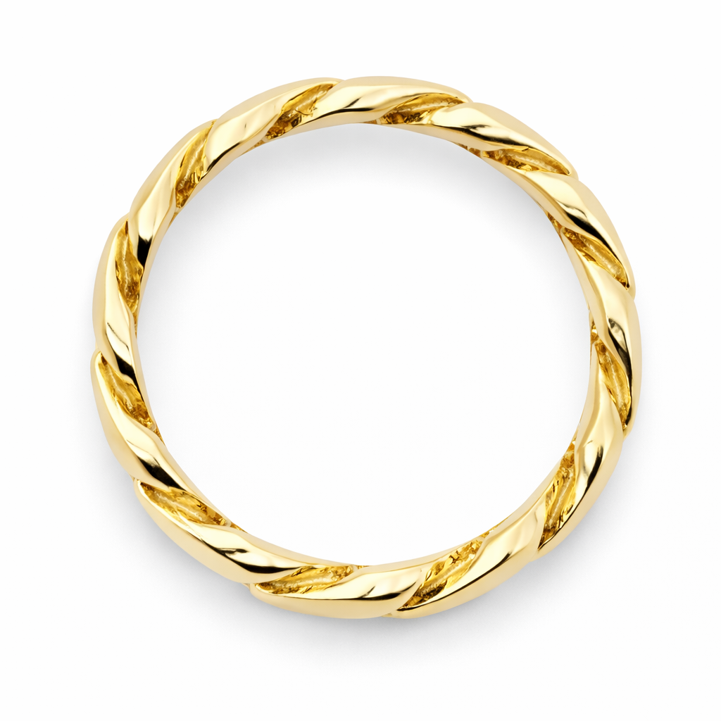 14k Yellow Gold Cuban Style Ring Size 10 - Fine Jewelry | Bust Down & Co