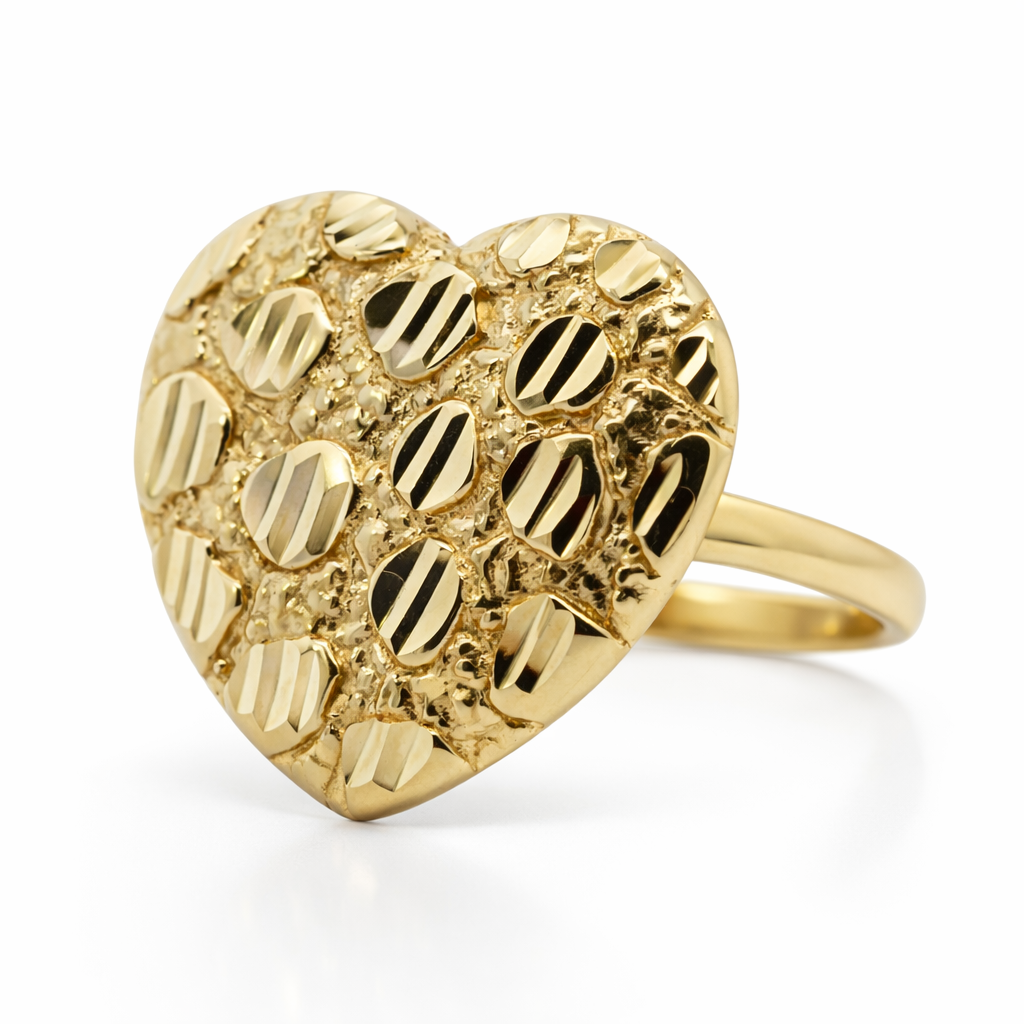 14k Yellow Gold Nugget Rings Ring View 3 - Fine Jewelry | Bust Down & Co