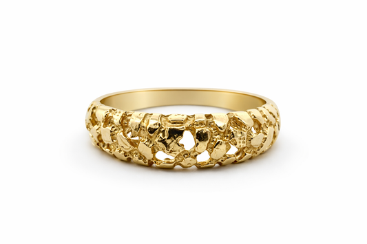 14k Yellow Gold Pinky Nuggets Ring - Fine Jewelry | Bust Down & Co