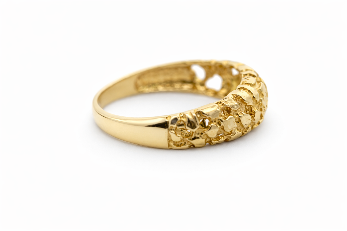 14k Yellow Gold Pinky Nuggets Ring - Fine Jewelry | Bust Down & Co