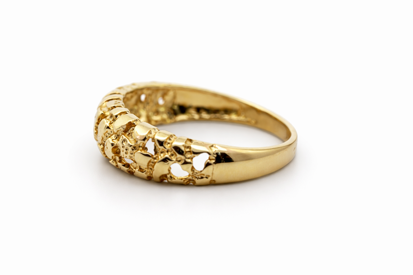 14k Yellow Gold Pinky Nuggets Ring - Fine Jewelry | Bust Down & Co