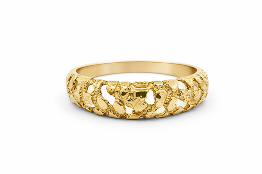 14k Yellow Gold Pinky Nuggets Ring - Fine Jewelry | Bust Down & Co