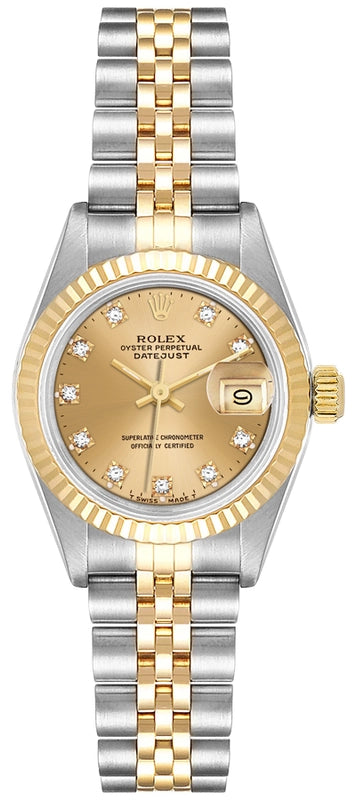 Rolex Datejust Lady Champagne Diamond Factory Dial on D Link Jubilee Ref 69173