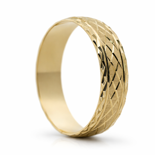 14k Yellow Gold Tire Thread Style Ring Size 10 - Fine Jewelry | Bust Down & Co