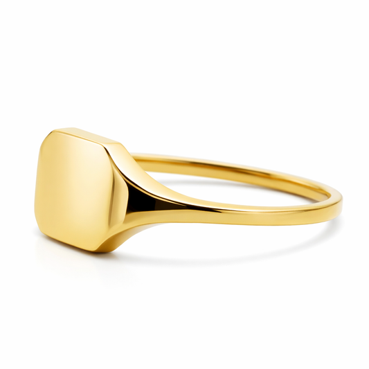 14k Yellow Gold Square Top Simple Rings Ring - Fine Jewelry | Bust Down & Co