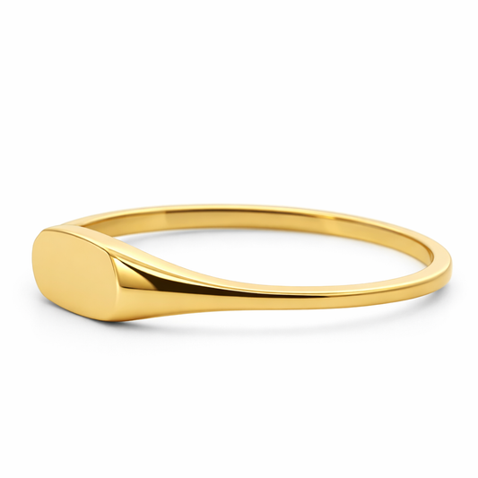 14k Yellow Gold Flat Top Simple Rings Ring View 2 - Fine Jewelry | Bust Down & Co