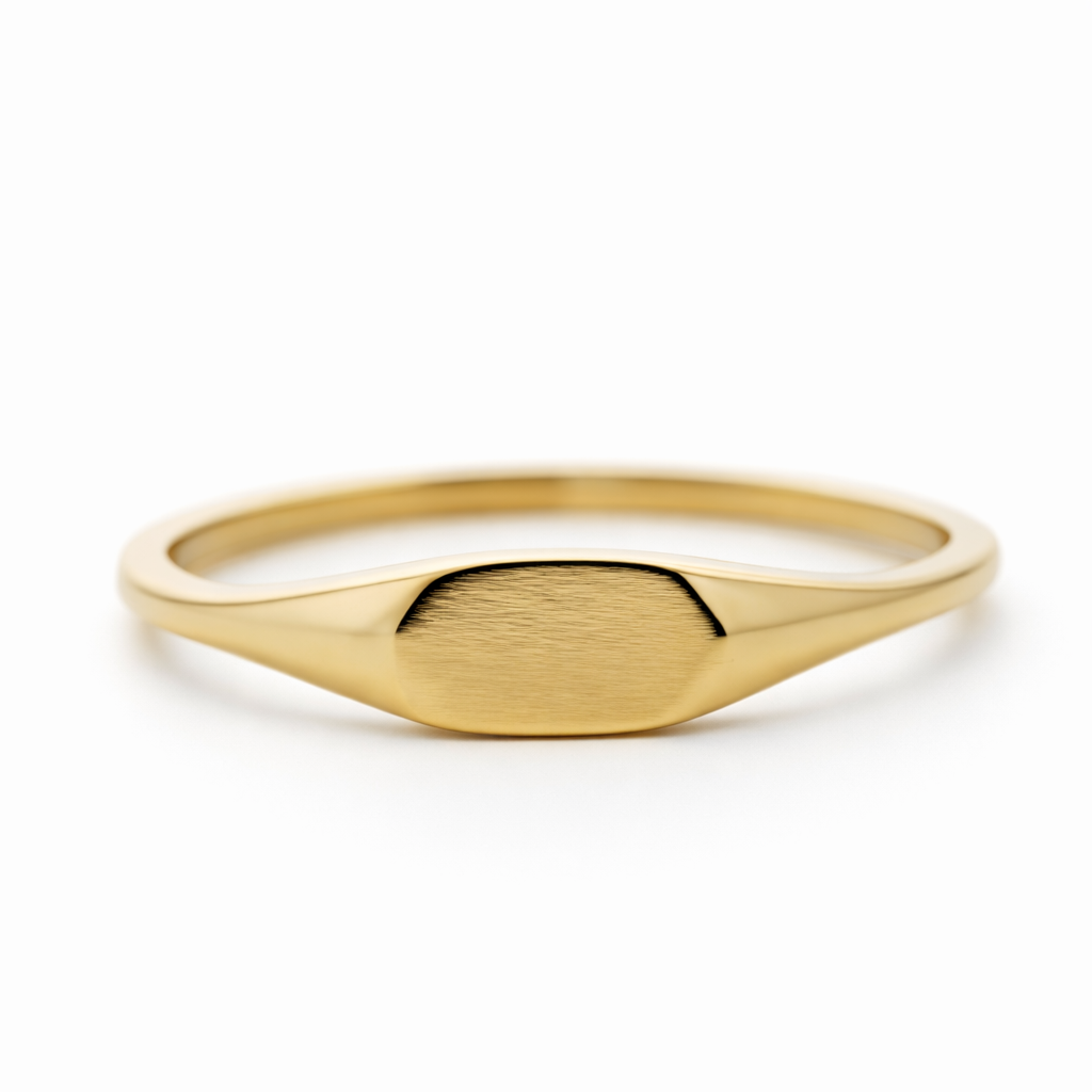 14k Yellow Gold Flat Top Simple Rings Ring View 3 - Fine Jewelry | Bust Down & Co
