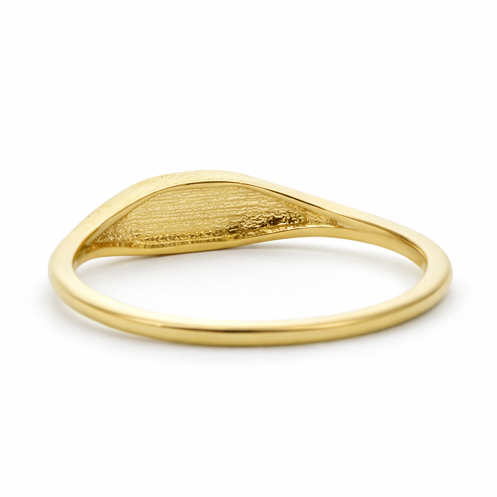 14k Yellow Gold Flat Top Simple Rings Ring View 4 - Fine Jewelry | Bust Down & Co