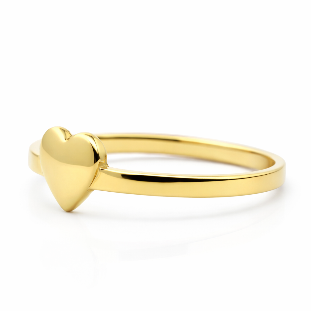 14k Yellow Gold Heart Top Simple Rings Ring - Fine Jewelry | Bust Down & Co