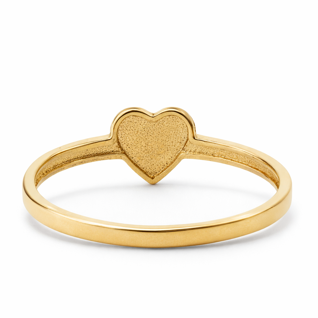 14k Yellow Gold Heart Top Simple Rings Ring View 2 - Fine Jewelry | Bust Down & Co