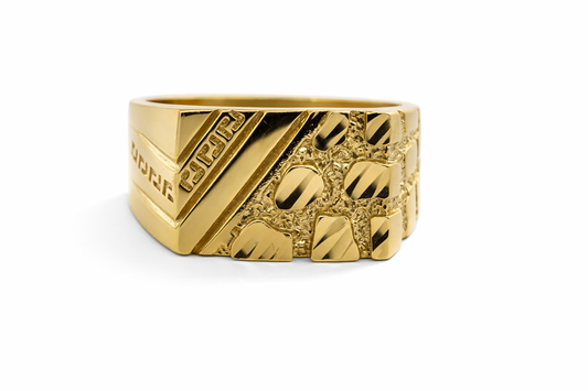 14k Yellow Gold Stylist Nuggets Ring - Fine Jewelry | Bust Down & Co
