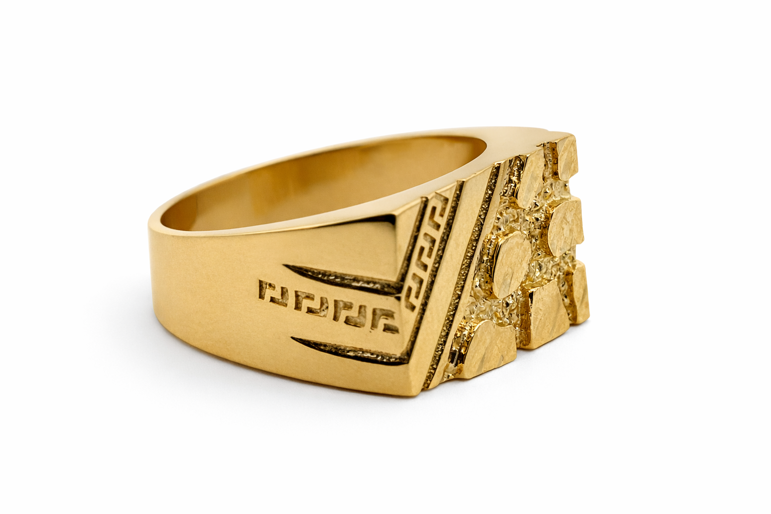 14k Yellow Gold Stylist Nuggets Ring - Fine Jewelry | Bust Down & Co
