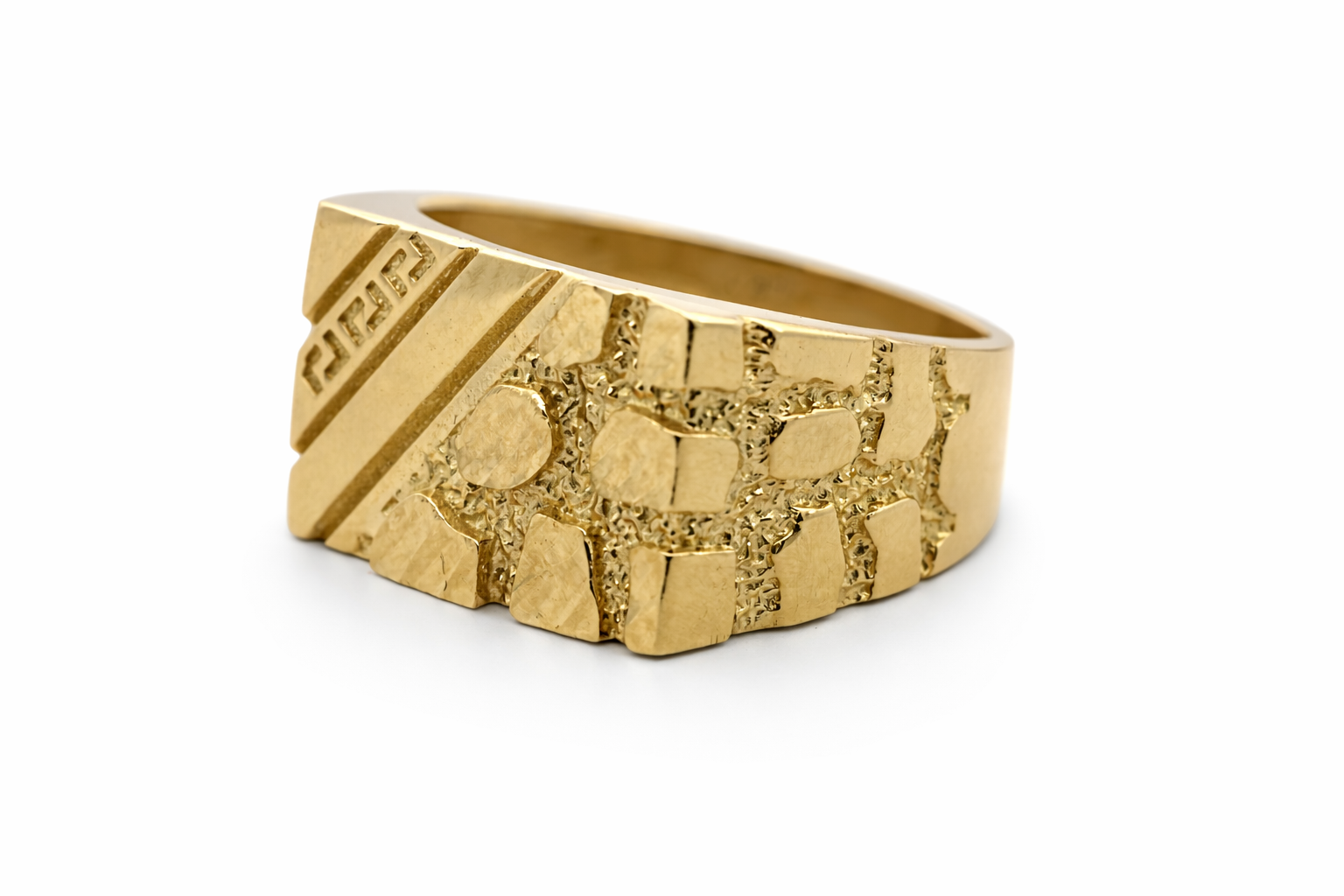 14k Yellow Gold Stylist Nuggets Ring - Fine Jewelry | Bust Down & Co