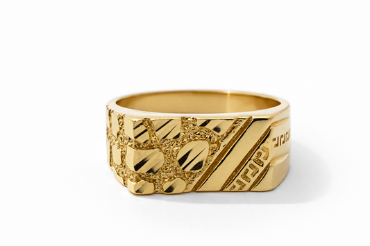 14k Yellow Gold Stylist Nuggets Ring - Fine Jewelry | Bust Down & Co