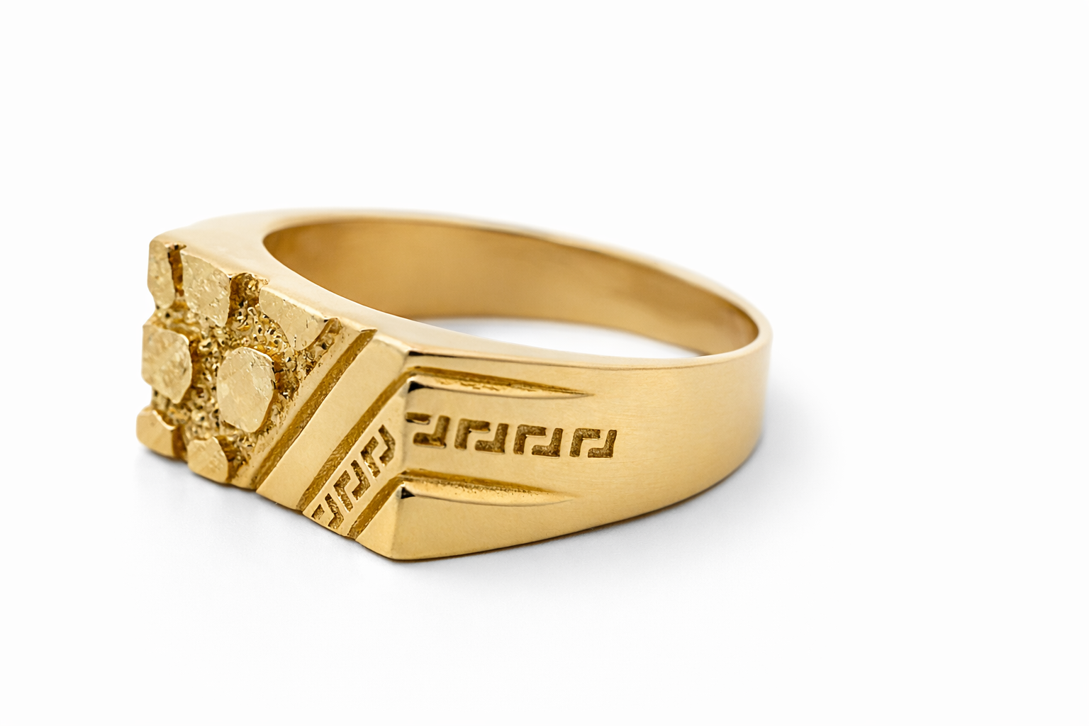 14k Yellow Gold Stylist Nuggets Ring - Fine Jewelry | Bust Down & Co