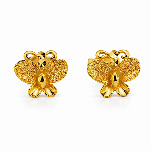 24k Yg #9113-19 Butterfly Earrings - Fine Jewelry | Bust Down & Co