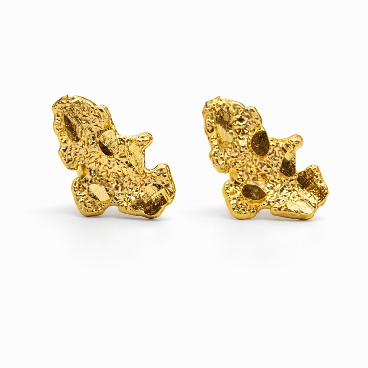 Pendientes de pepitas naturales YG de 14k y 0,97 g