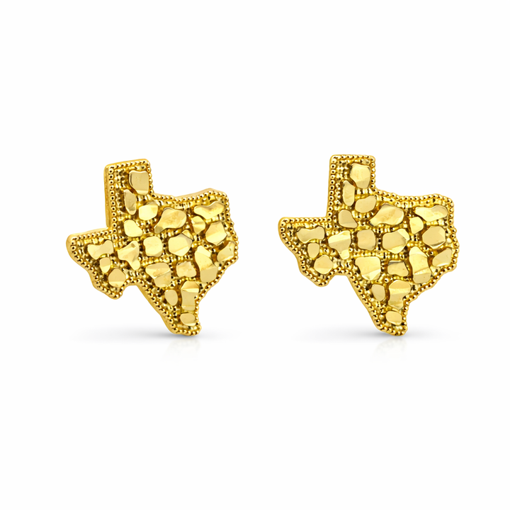 YG 14k 1.94g  Pendientes de pepitas de Texas