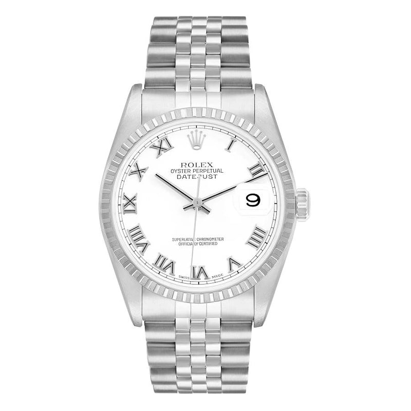 Rolex Datejust White Roman Dial on D Link Jubilee Ref 16220