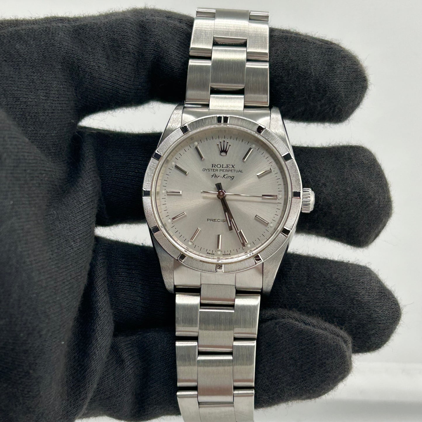 Rolex Air-King Silver Stick Dial on Oyster Bracelet Ref. 14010 2000 — view 2
