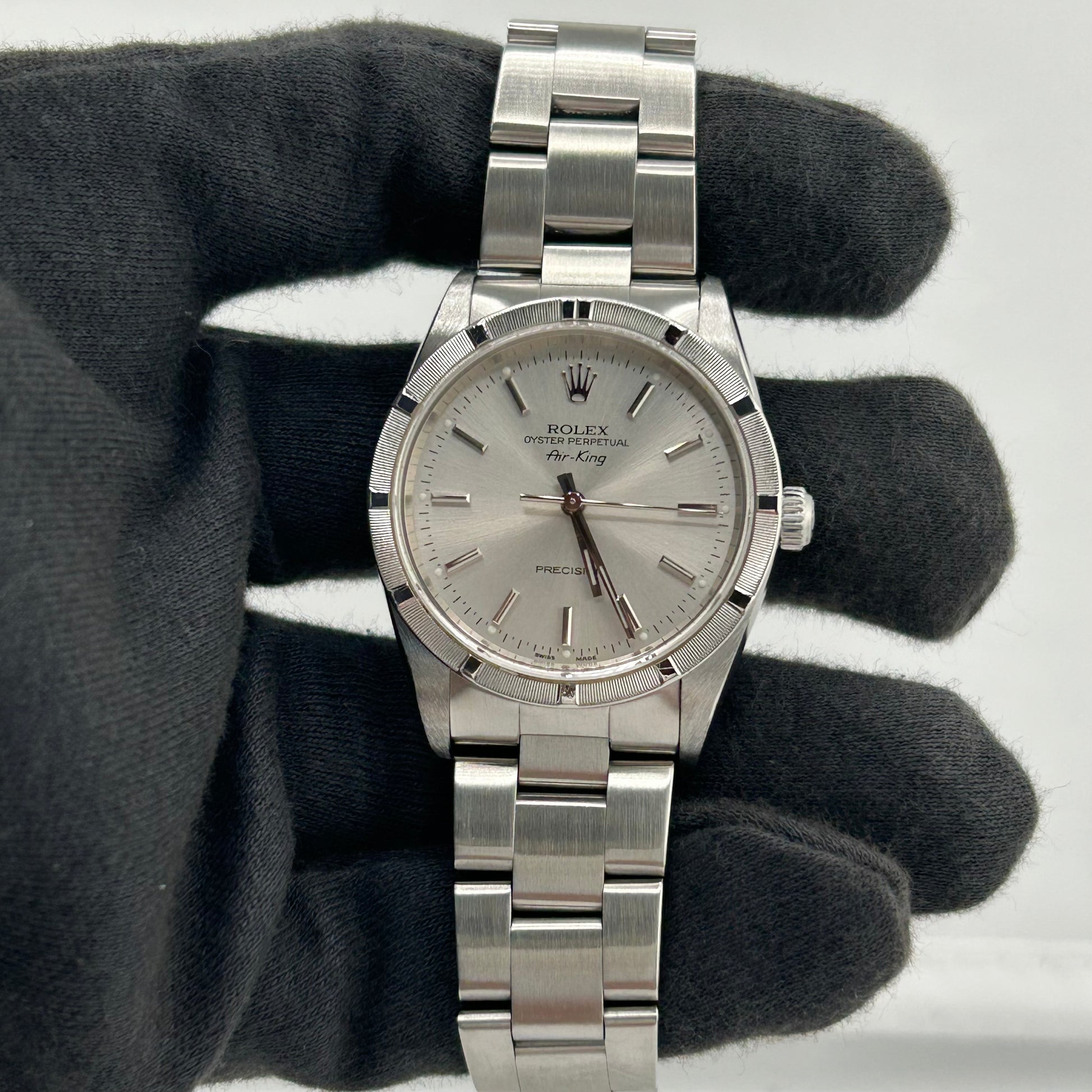 Rolex Air-King Silver Stick Dial on Oyster Bracelet Ref. 14010 2000 — view 2