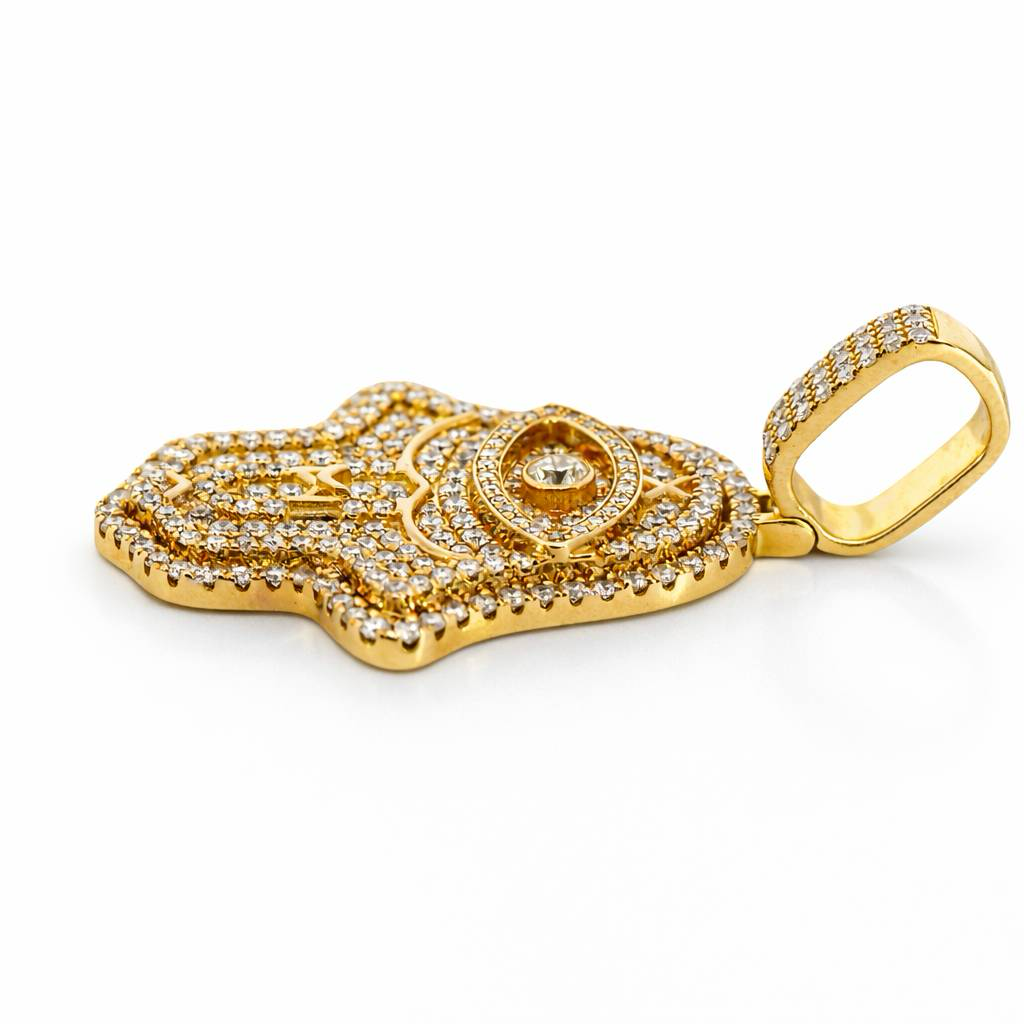 Amuleto Hamsa YG 14K 1.85CT Diamante Redondo