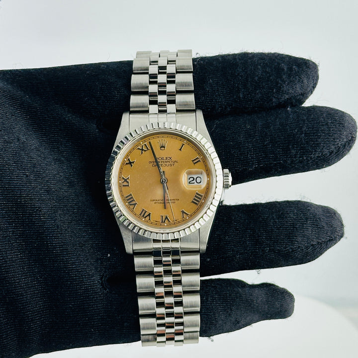 Rolex Datejust Salmon Roman Dial on Jubilee Ref. 16220 1991